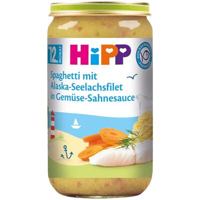 HiPP Spaghetti mit Alaska-Seelachsfilet in Gemüse-Sahnesauce, 6er Pack (6 x 250 g) HiPP Spaghetti mit Alaska-Seelachsfilet in Gemüse-Sahnesauce, 6er Pack (6 x 250 g)