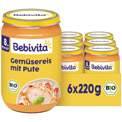 Bebivita Gemüsereis mit Pute 6 x 220 g Bebivita Gemüsereis mit Pute 6 x 220 g