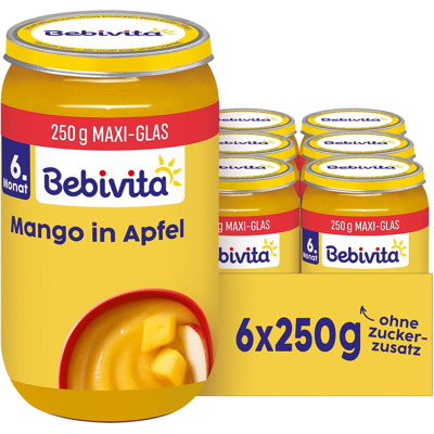 Bebivita Früchte Mango in Apfel 6 x 250 g Bebivita Früchte Mango in Apfel 6 x 250 g