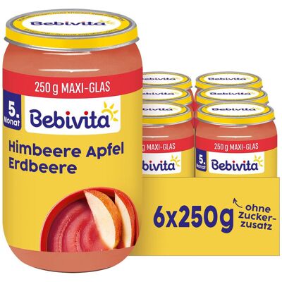 Bebivita Früchte Himbeere in Apfel Erdbeere 6 x 250 g Bebivita Früchte Himbeere in Apfel Erdbeere 6 x 250 g