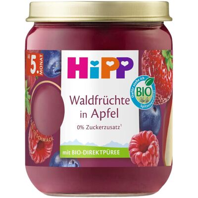 HiPP Bio Waldfrüchte in Apfel, ab dem 5. Monat, 160g 6er Pack (6x160g) HiPP Bio Waldfrüchte in Apfel, ab dem 5. Monat, 160g 6er Pack (6x160g)