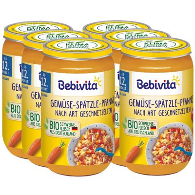 Bebivita Gemüse-Spätzle-Pfanne im Stil von Geschnetzeltem (ab 12 Monaten) Mehrfachpackung 6 x 250 g Bebivita Gemüse-Spätzle-Pfanne im Stil von Geschnetzeltem (ab 12 Monaten) Mehrfachpackung 6 x 250 g