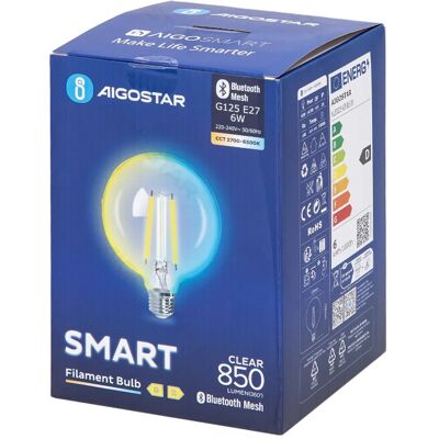 Aigostar Smart-LED-Lampe G125 Bluetooth-Mesh 6W CCT Aigostar Smart-LED-Lampe G125 Bluetooth-Mesh 6W CCT