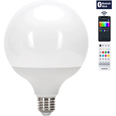 Aigostar smarte Bluetooth Mesh-Lampe Mirage G120 E27 18W RGBW Aigostar smarte Bluetooth Mesh-Lampe Mirage G120 E27 18W RGBW