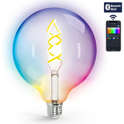 Aigostar Bluetooth Mesh Smart Filament Glühbirne G125 4.9W RGBW Aigostar Bluetooth Mesh Smart Filament Glühbirne G125 4.9W RGBW