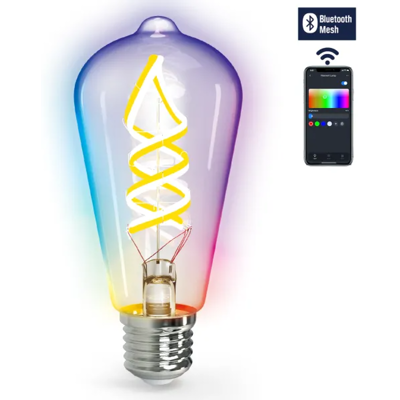 Aigostar Bluetooth Mesh Smart Filament Glühbirne ST64 RGB+CCT Aigostar Bluetooth Mesh Smart Filament Glühbirne ST64 RGB+CCT