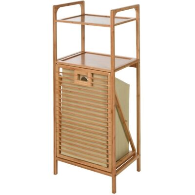 Bathroom Solutions - Bamboo Laundry Shelf - Basket Bathroom Solutions - Bamboo Laundry Shelf - Basket
