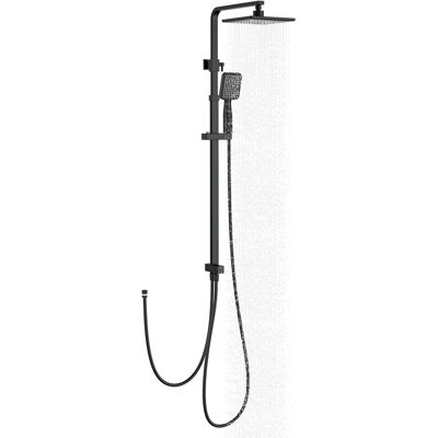 HOMELODY Duschsystem ohne Armaturen, schwarze Regenduscharmatur, Duschset aus Edelstahl, quadratische Regendusche, verstellbare Duschsäule mit Duschkopf HOMELODY Duschsystem ohne Armaturen, schwarze Regenduscharmatur, Duschset aus Edelstahl, quadratische Regendusche, verstellbare Duschsäule mit Duschkopf