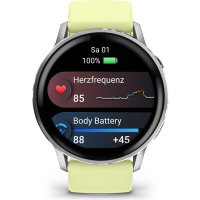 GARMIN Venu 4 GPS-Smartwatch, 1,4 Zoll AMOLED-Display, Edelstahlgehäuse, GARMIN Coach, Gesundheitsstatus, 80+ Sport-Apps, EKG, GARMIN Pay, Bis zu 12 Tage Akkulaufzeit, 45 mm, Silber und Zitrone GARMIN Venu 4 GPS-Smartwatch, 1,4 Zoll AMOLED-Display, Edelstahlgehäuse, GARMIN Coach, Gesundheitsstatus, 80+ Sport-Apps, EKG, GARMIN Pay, Bis zu 12 Tage Akkulaufzeit, 45 mm, Silber und Zitrone