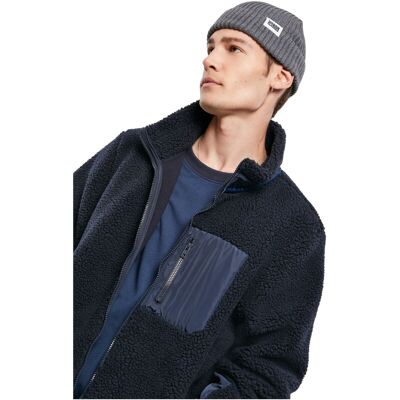 Urban Classics Sherpa-Jacke, midnightnavy, S Urban Classics Sherpa-Jacke, midnightnavy, S