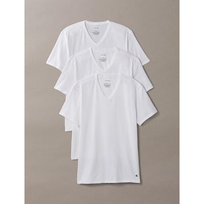 Calvin Klein Herren 3er-Pack V-Ausschnitt Lounge-T-Shirts Weiß Größe S Calvin Klein Herren 3er-Pack V-Ausschnitt Lounge-T-Shirts Weiß Größe S