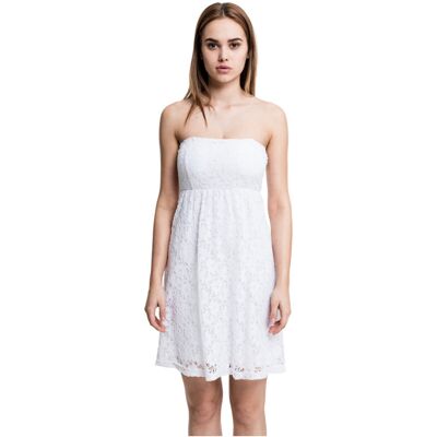 Urban Classics Damen-Spitzenkleid, weiß, Größe XS Urban Classics Damen-Spitzenkleid, weiß, Größe XS