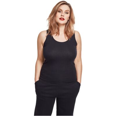 Urban Classics Damen 2er-Pack Basic Stretch-Top, schwarz, S Urban Classics Damen 2er-Pack Basic Stretch-Top, schwarz, S