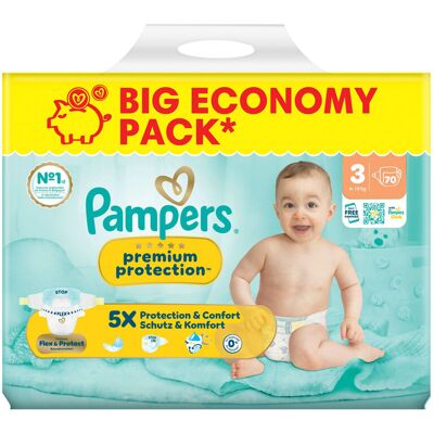 Pampers Premium Protection Größe 3 Midi 6–10 kg Big Eco Pack Pampers Premium Protection Größe 3 Midi 6–10 kg Big Eco Pack