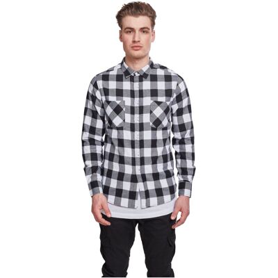Urban Classics Flanell-Check-Shirt schwarz/weiß M Urban Classics Flanell-Check-Shirt schwarz/weiß M