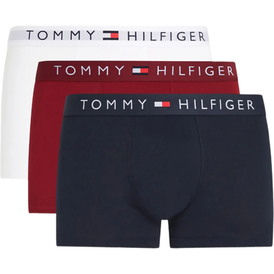 Tommy Hilfiger 3er-Pack Trunk TH Original Herren-Unterwäsche - Himmelblau/Weiß/Rot XXL Tommy Hilfiger 3er-Pack Trunk TH Original Herren-Unterwäsche - Himmelblau/Weiß/Rot XXL