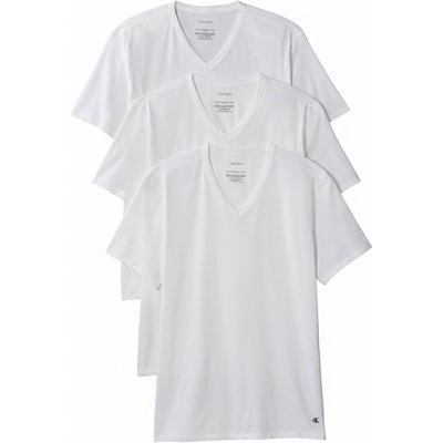 Calvin Klein Herren 3er-Pack V-Ausschnitt Lounge-T-Shirts Weiß 3XL Calvin Klein Herren 3er-Pack V-Ausschnitt Lounge-T-Shirts Weiß 3XL
