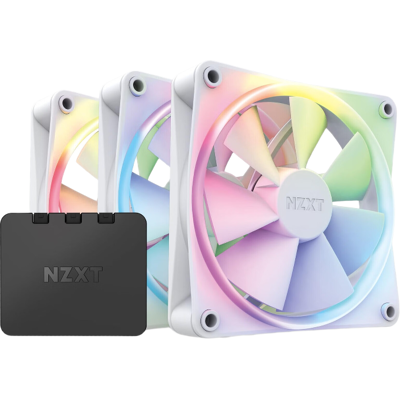 NZXT F120 RGB-Lüfter 3er-Pack mit Controller - 120 mm PC-Gehäuselüfter, 18 anpassbare RGB-LEDs pro Lüfter, flüsterleiser Kühlung, ausgeglichener statischer Druck und Luftdurchsatz, CAM-Software-Sync - Weiß NZXT F120 RGB-Lüfter 3er-Pack mit Controller - 120 mm PC-Gehäuselüfter, 18 anpassbare RGB-LEDs pro Lüfter, flüsterleiser Kühlung, ausgeglichener statischer Druck und Luftdurchsatz, CAM-Software-Sync - Weiß