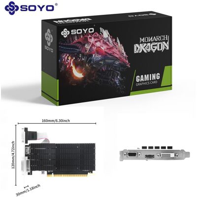SOYO Gaming GeForce GT 710 2 GB DDR3 64-Bit, unterstützt DirectX 12 OpenGL 4.6, Low-Profile, NVIDIA, dedizierte Grafikkarte für Büro und Unterhaltung, LP-Slot-Karte SOYO Gaming GeForce GT 710 2 GB DDR3 64-Bit, unterstützt DirectX 12 OpenGL 4.6, Low-Profile, NVIDIA, dedizierte Grafikkarte für Büro und Unterhaltung, LP-Slot-Karte