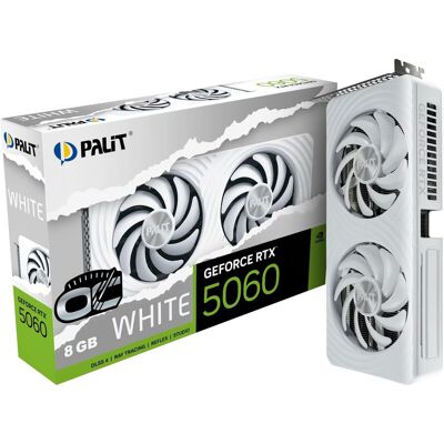 Palit GeForce RTX 5060 OC WHITE 8 GB, Grafikkarte (weiß, DLSS 4, 3X DisplayPort, 1X HDMI 2.1) Palit GeForce RTX 5060 OC WHITE 8 GB, Grafikkarte (weiß, DLSS 4, 3X DisplayPort, 1X HDMI 2.1)