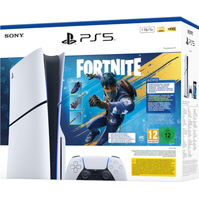 PlayStation PS5 Slim Chassis E Konsole, 1 TB SSD, 825 GB Speicherkapazität (Disc-Edition) - Paket Fortnite Flowering Chaos PlayStation PS5 Slim Chassis E Konsole, 1 TB SSD, 825 GB Speicherkapazität (Disc-Edition) - Paket Fortnite Flowering Chaos