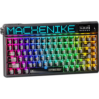 Machenike KT84-B84W Intelligenter Bildschirm Tri-Modus Schwarz Gateron Weißer Schalter Machenike KT84-B84W Intelligenter Bildschirm Tri-Modus Schwarz Gateron Weißer Schalter