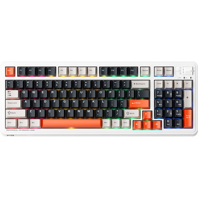 Machenike KG98 96%-mechanische Tastatur, Tri-Mode, QWERTY US-Layout, Hot-Swap-fähiges Custom-Gaming-Keyboard, vorgeschmierte lineare Switches, RGB-Seitenbeleuchtung, 98 Tasten, kompaktes Layout für Gaming/Tippen/Windows/Mac/PC, Ice Cream Pro Max Switch Or Machenike KG98 96%-mechanische Tastatur, Tri-Mode, QWERTY US-Layout, Hot-Swap-fähiges Custom-Gaming-Keyboard, vorgeschmierte lineare Switches, RGB-Seitenbeleuchtung, 98 Tasten, kompaktes Layout für Gaming/Tippen/Windows/Mac/PC, Ice Cream Pro Max Switch Or