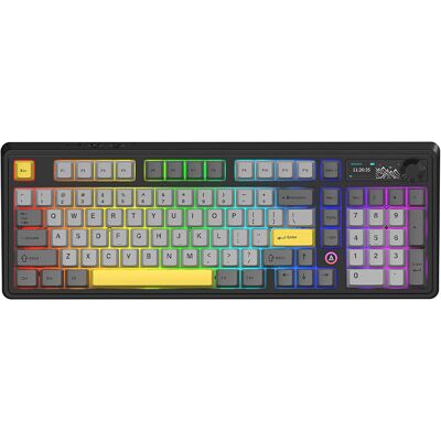 AJAZZ AK980 V2 Kabellose mechanische Tastatur, 98% QWERTY-Layout, Hot-Swap-Gaming-Tastatur mit Lautstärkeregler und TFT-Display, 10000 mAh Akku, kabelgebunden/Bluetooth/2,4G, RGB-Beleuchtung – Gift Switch V2/Starry Night Gray AJAZZ AK980 V2 Kabellose mechanische Tastatur, 98% QWERTY-Layout, Hot-Swap-Gaming-Tastatur mit Lautstärkeregler und TFT-Display, 10000 mAh Akku, kabelgebunden/Bluetooth/2,4G, RGB-Beleuchtung – Gift Switch V2/Starry Night Gray