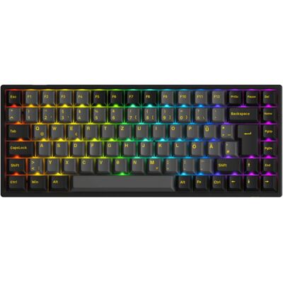 Akko 3084B Plus Tri-Mode mechanische Tastatur, 75 % ISO-DE Layout kabelloses Gaming-Keyboard mit V3 Pro Creme-Gelb-Switch, Tri-Mode Bluetooth/2,4 g/USB-C, Hot-Swappable RGB - Schwarz & Gold Akko 3084B Plus Tri-Mode mechanische Tastatur, 75 % ISO-DE Layout kabelloses Gaming-Keyboard mit V3 Pro Creme-Gelb-Switch, Tri-Mode Bluetooth/2,4 g/USB-C, Hot-Swappable RGB - Schwarz & Gold