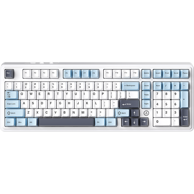 AJAZZ AK980 V2 Kabellose mechanische Tastatur, 98% QWERTY-Layout, Hot-Swap-Gaming-Tastatur, 10000 mAh Akku, Kabelgebunden/Bluetooth/2,4G, RGB-Beleuchtung – Flying Fish Switch/Blau Weiß Dunkelblau AJAZZ AK980 V2 Kabellose mechanische Tastatur, 98% QWERTY-Layout, Hot-Swap-Gaming-Tastatur, 10000 mAh Akku, Kabelgebunden/Bluetooth/2,4G, RGB-Beleuchtung – Flying Fish Switch/Blau Weiß Dunkelblau
