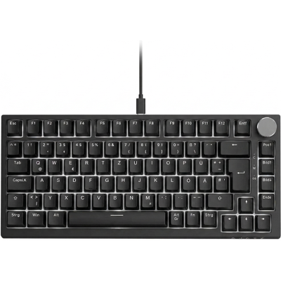 AJAZZ AK820 kabelgebundene mechanische Tastatur, 75%-Gaming-Tastatur mit Lautstärkeregler, deutsches QWERTZ-Layout, 82 Tasten, fünf Schichten Schallisolierungs-Pad, RGB-Hintergrundbeleuchtung, Hot-Swap für alle Tasten AJAZZ AK820 kabelgebundene mechanische Tastatur, 75%-Gaming-Tastatur mit Lautstärkeregler, deutsches QWERTZ-Layout, 82 Tasten, fünf Schichten Schallisolierungs-Pad, RGB-Hintergrundbeleuchtung, Hot-Swap für alle Tasten