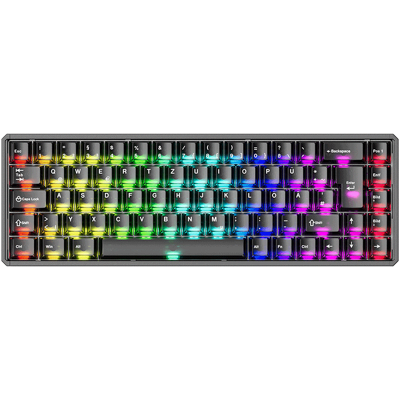 Akko MOD68-HE Tri-Mode kabellose mechanische Tastatur, CNC-Aluminium schwarz transparente Gaming-Tastatur mit AstroAim magnetischem Switch, RT, SOCD - kabellose Version Akko MOD68-HE Tri-Mode kabellose mechanische Tastatur, CNC-Aluminium schwarz transparente Gaming-Tastatur mit AstroAim magnetischem Switch, RT, SOCD - kabellose Version