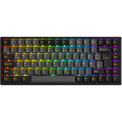 Akko 3084B Plus Tri-Mode mechanische Tastatur, 75% ISO-DE Layout kabellose Gaming-Tastatur mit V3 Pro Cream Blue Switch, Tri-Mode Bluetooth/2,4 g/USB-C, Hot-Swap-fähig RGB - Schwarz & Gold Akko 3084B Plus Tri-Mode mechanische Tastatur, 75% ISO-DE Layout kabellose Gaming-Tastatur mit V3 Pro Cream Blue Switch, Tri-Mode Bluetooth/2,4 g/USB-C, Hot-Swap-fähig RGB - Schwarz & Gold