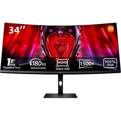 Xiaomi G34WQi ultrawide Gaming-Monitor 34 Zoll - WQHD, 180Hz, 1ms, HDR 10, 100% sRGB, 4000:1 Kontrast, 350 Nits, FreeSync, RGB Umgebungslicht, niedriges blaues Licht, randlos, schwarz Xiaomi G34WQi ultrawide Gaming-Monitor 34 Zoll - WQHD, 180Hz, 1ms, HDR 10, 100% sRGB, 4000:1 Kontrast, 350 Nits, FreeSync, RGB Umgebungslicht, niedriges blaues Licht, randlos, schwarz