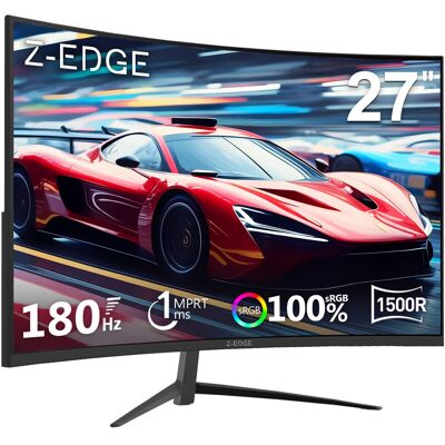 Z-Edge UG27 Curved Gaming Monitor 27 Zoll FHD 1080P, 1500R, 180 Hz 1 ms MPRT, FreeSync, 350 nits, Rahmenlos, Low Blue Light, DP & HDMI für PC Gaming Z-Edge UG27 Curved Gaming Monitor 27 Zoll FHD 1080P, 1500R, 180 Hz 1 ms MPRT, FreeSync, 350 nits, Rahmenlos, Low Blue Light, DP & HDMI für PC Gaming