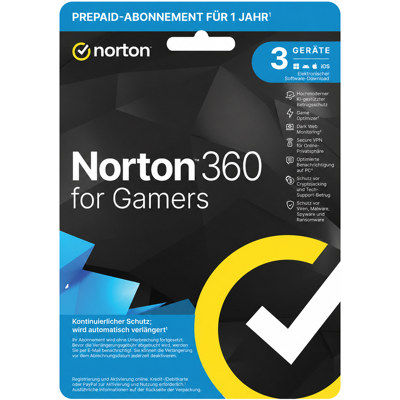 Norton 360 für Gamers 3 Geräte, 1 Jahr Norton 360 für Gamers 3 Geräte, 1 Jahr