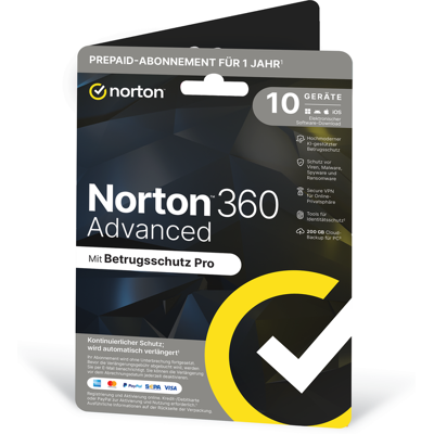 Norton 360 Advanced 10 Geräte 1 Jahr Norton 360 Advanced 10 Geräte 1 Jahr