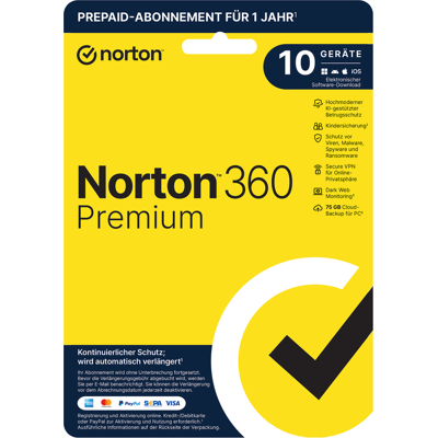Norton 360 Premium 10 Geräte 1 Jahr Norton 360 Premium 10 Geräte 1 Jahr