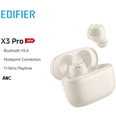 EDIFIER X3 Pro In-Ear Bluetooth-Headset mit Freisprechfunktion, schweißresistent, mit Ladeetui, Elfenbein EDIFIER X3 Pro In-Ear Bluetooth-Headset mit Freisprechfunktion, schweißresistent, mit Ladeetui, Elfenbein