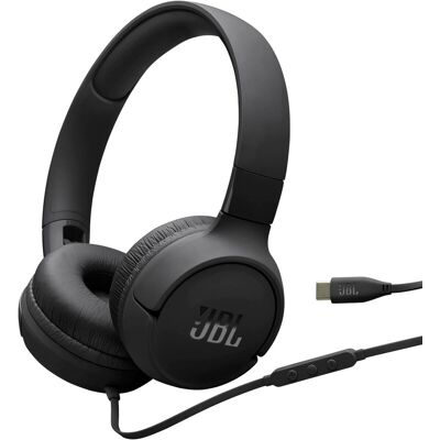 JBL Tune520C USB-C On-Ear kabelgebundene Kopfhörer, Ein-Klick-Universal-Fernbedienung/Mikrofon, Schwarz JBL Tune520C USB-C On-Ear kabelgebundene Kopfhörer, Ein-Klick-Universal-Fernbedienung/Mikrofon, Schwarz