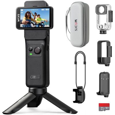 SJCAM C400 Actionkamera 4K, 7 Stunden Akkulaufzeit, 6-Achsen-Stabilisierung, Sportkamera mit Dual-Touchscreen, 30 Meter wasserdicht, Vlog-Kamera mit Zubehörset, Schwarz, inklusive 64 GB-Karte SJCAM C400 Actionkamera 4K, 7 Stunden Akkulaufzeit, 6-Achsen-Stabilisierung, Sportkamera mit Dual-Touchscreen, 30 Meter wasserdicht, Vlog-Kamera mit Zubehörset, Schwarz, inklusive 64 GB-Karte