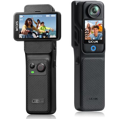 SJCAM C400 4K Actionkamera mit 6-Achsen EIS Dualen Touchscreens 2.29 Zoll Klappdisplay 437 Min Akkulaufzeit Kompakt 14.4x3.9x3.9cm Gehäuse 30m Wasserdicht mit Gehäuse 16MP Fotos 154° Weitwinkel 2K Zeitlupe Schnelles 5GHz WiFi zum Handy für Radfahren Wande SJCAM C400 4K Actionkamera mit 6-Achsen EIS Dualen Touchscreens 2.29 Zoll Klappdisplay 437 Min Akkulaufzeit Kompakt 14.4x3.9x3.9cm Gehäuse 30m Wasserdicht mit Gehäuse 16MP Fotos 154° Weitwinkel 2K Zeitlupe Schnelles 5GHz WiFi zum Handy für Radfahren Wande