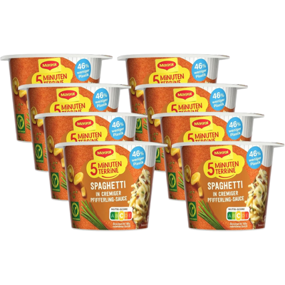 Maggi 5-Min.-Terrine Nudeln i.Pfifferling Sauce 54 g X 8 Maggi 5-Min.-Terrine Nudeln i.Pfifferling Sauce 54 g X 8