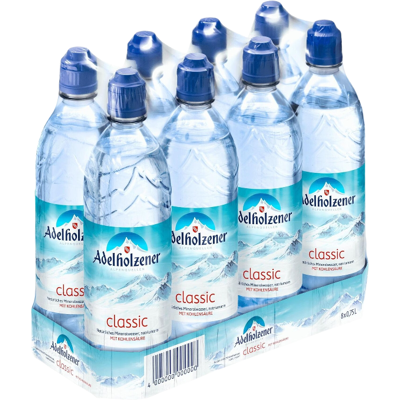 Adelholzener Classic Mineralwasser mit Kohlensäure 8 × 0,75 L Adelholzener Classic Mineralwasser mit Kohlensäure 8 × 0,75 L