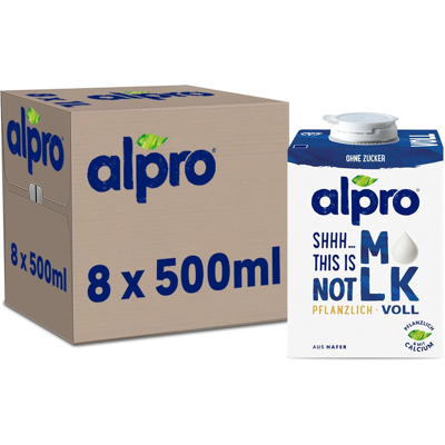 Alpro Not Mlk Milchalternative mit vollem Fettgehalt 8er-Pack (8 x 500 ml) Alpro Not Mlk Milchalternative mit vollem Fettgehalt 8er-Pack (8 x 500 ml)