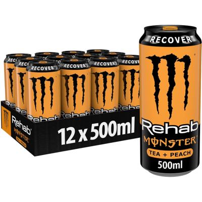 Monster Energy Rehab Peach Tea 12x0,5L Monster Energy Rehab Peach Tea 12x0,5L