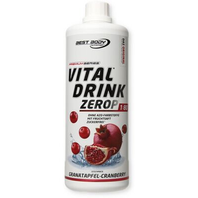 Best Body Nutrition Vital Drink ZEROP – Granatapfel-Kranbeersirup ohne Zucker – 1 L – 1:80 ergibt 80 Liter fertigen Getränks – Getränkekonzentrat mit Fruchtsaft – Aroma für Wasser mit Vitaminen Best Body Nutrition Vital Drink ZEROP – Granatapfel-Kranbeersirup ohne Zucker – 1 L – 1:80 ergibt 80 Liter fertigen Getränks – Getränkekonzentrat mit Fruchtsaft – Aroma für Wasser mit Vitaminen