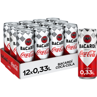 Bacardi Coca-Cola Mixgetränk (10 % Vol) 12x0.33L Bacardi Coca-Cola Mixgetränk (10 % Vol) 12x0.33L
