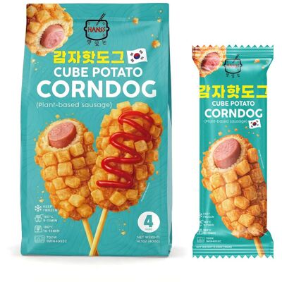 HANSS Koreanischer Corn Dog mit Kartoffelwürfeln (Pflanzliche Wurst) 4*100 g HANSS Koreanischer Corn Dog mit Kartoffelwürfeln (Pflanzliche Wurst) 4*100 g