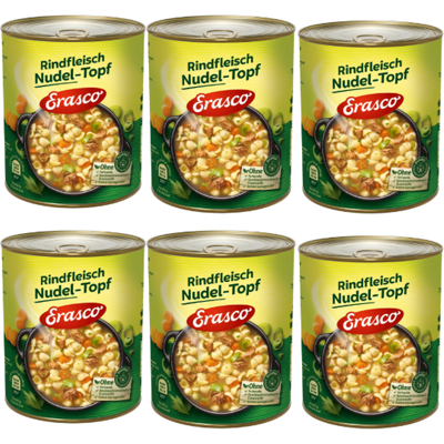 Erasco Rindfleisch- Nudeltopf 6x800 g Erasco Rindfleisch- Nudeltopf 6x800 g